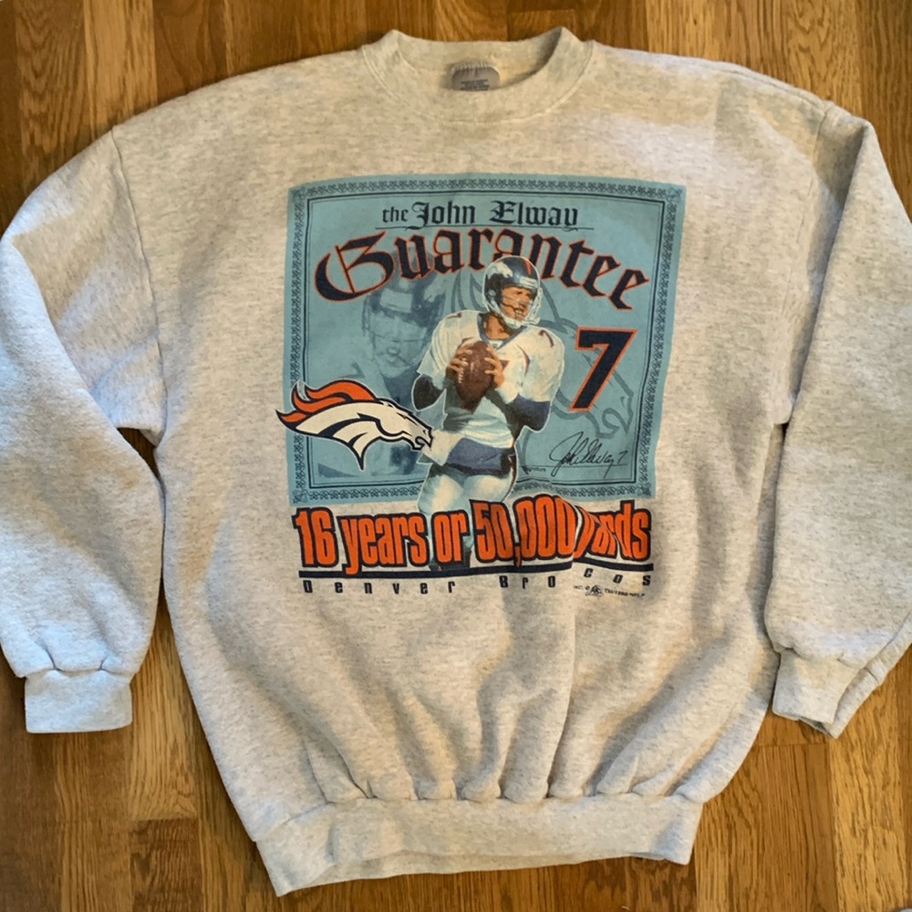 Vintage 1998 Denver Broncos John Elway Guarantee 16 years or 50,000 yards NFL